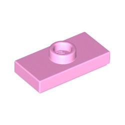 15573-222プレート1×2中央1スタッドブライトピンク