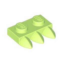 15208-326プレート1×2牙3個付イエローウイッシュグリーン