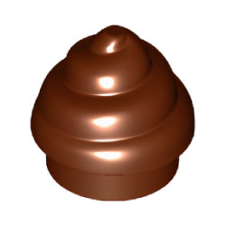 53119-192プレート1×1丸ソフトクリーム渦巻きレディシュブラウン