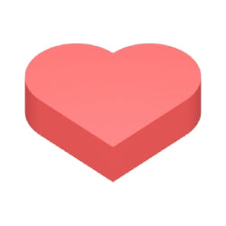 39739-353タイル1×1ハート型コーラル