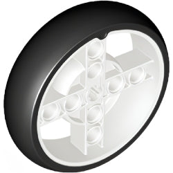 39367pb02-001ホイール長径56ミリ×幅14ミリ(ペグ穴×車軸穴×タイヤ有)ホワイト