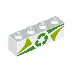 3010pb279ブロック1×4(リサイクルマーク)ホワイト