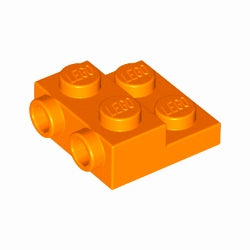 99206-106プレート2×2×2/3側面にスタッド有オレンジ