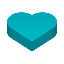 39739-107タイル1×1ハート型ダークターコイズ