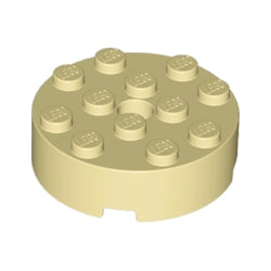 87081-005ブロック4×4丸上部にペグ穴有タン