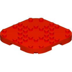 66790-021プレート8×8コーナー丸-足付きレッド