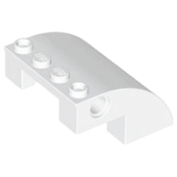 61487-001曲面スロープ4×4×2ペグ穴有ホワイト