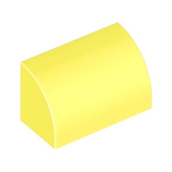 37352-226曲面ブロック1×2×1ブライトライトイエロー