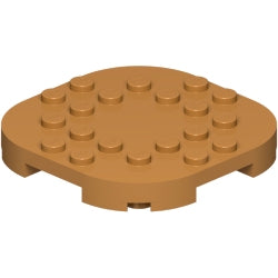 66789-137プレート6×6コーナー丸-足付きミディアムダークフレッシュ