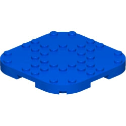 66790-023プレート8×8コーナー丸-足付きブルー