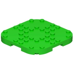 66790-037プレート8×8コーナー丸-足付きブライトグリーン