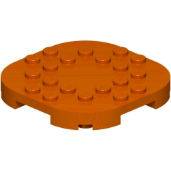 66789-038プレート6×6コーナー丸-足付きダークオレンジ