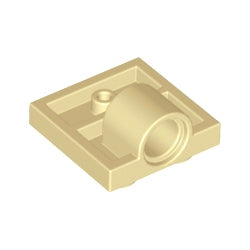 10247-005プレート2×2下部にペグ穴付1個タン