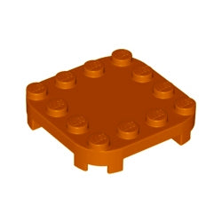 66792-038プレート4×4コーナー丸-足付きダークオレンジ