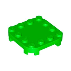 66792-037プレート4×4コーナー丸-足付きブライトグリーン