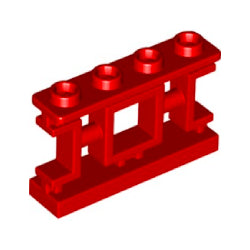 32932-021装飾フェンス1×4×2小柱-アジア風格子レッド