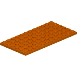 3028-038プレート6×12ダークオレンジ