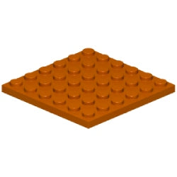 3958-038プレート6×6ダークオレンジ