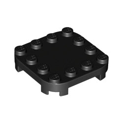 66792-026プレート4×4コーナー丸-足付きブラック