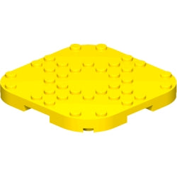 66790-024プレート8×8コーナー丸-足付きイエロー