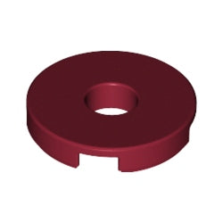 15535-154タイル2×2丸中央穴有ダークレッド