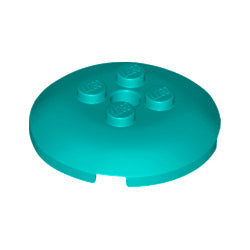 65138-107ディッシュ4×4ペグ穴有ダークターコイズ