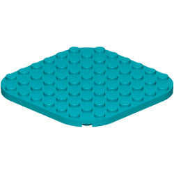 65140-107プレート8×8コーナー丸ダークターコイズ