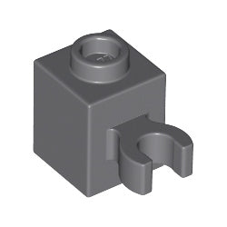 60475b-199ブロック1×1垂直O型クリップ付ダークブルーイッシュグレイ