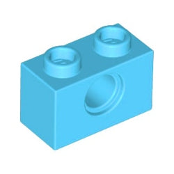 3700-322テクニックブロック1×2ペグ穴1個ミディアムアジュール