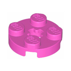 4032-221プレート2×2丸車軸穴有ダークピンク