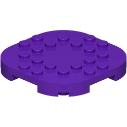 66789-268プレート6×6コーナー丸-足付きダークパープル