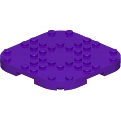 66790-268プレート8×8コーナー丸-足付きダークパープル