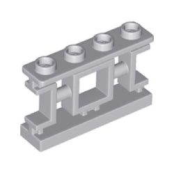 32932-194装飾フェンス1×4×2小柱-アジア風格子ライトブルーイッシュグレイ