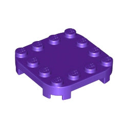 66792-268プレート4×4コーナー丸-足付きダークパープル