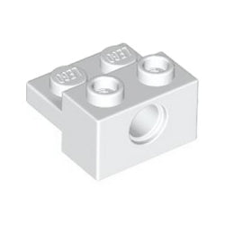 73109-001テクニックブロック1×2ペグ穴1個-プレート1×2付ホワイト