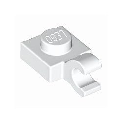 61252-001プレート1×1水平クリップ付ホワイト