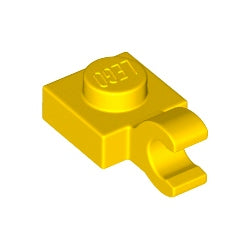 61252-024プレート1×1水平クリップ付イエロー