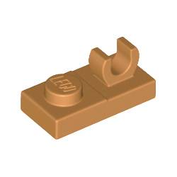 44861-137プレート1×2上部にO型クリップ付ミディアムダークフレッシュ