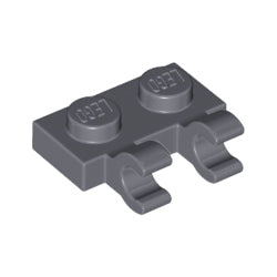 60470-199プレート1×2水平クリップ2個付ダークブルーイッシュグレイ