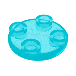 2654-223プレート2×2丸底サテントランスライトブルー