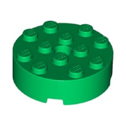 87081-028ブロック4×4丸上部にペグ穴有グリーン