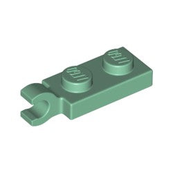 63868-151プレート1×2端に水平クリップ付サンドグリーン