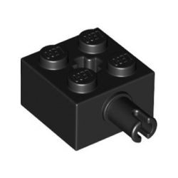 6232-026ブロック2×2側面ペグ1個付きブラック