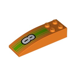 44126pb056曲面スロープ6×2(ナンバー8)オレンジ