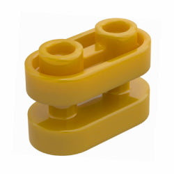 77808-297ブロック1×2丸中央2スタッドアンドバー付きパールゴールド