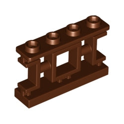 32932-192装飾フェンス1×4×2小柱-アジア風格子レディシュブラウン
