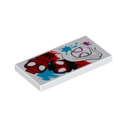 87079pb1075タイル2×4(スパイディとすごいなかまたち)ホワイト