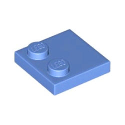 33909-102特殊タイル2×2端にスタッド有ミディアムブルー