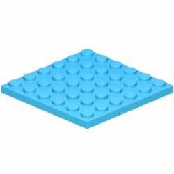 3958-322プレート6×6ミディアムアジュール