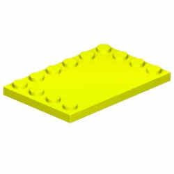 6180-368特殊タイル4×6端にスタッド有ネオンイエロー